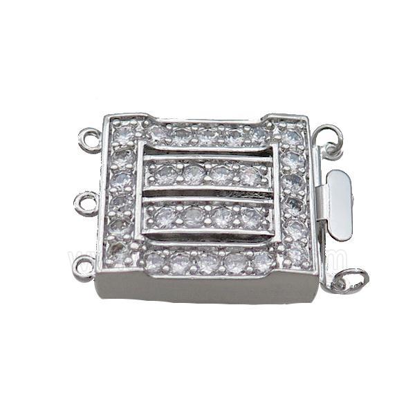 Copper Clasp Pave Zircon Slide Platinum Plated