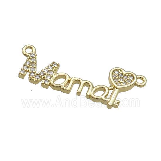 Copper Mama Pendant Pave Zircon Gold Plated