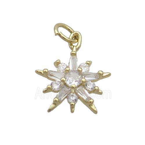 Copper Northstar Pendant Pave Zircon Gold Plated