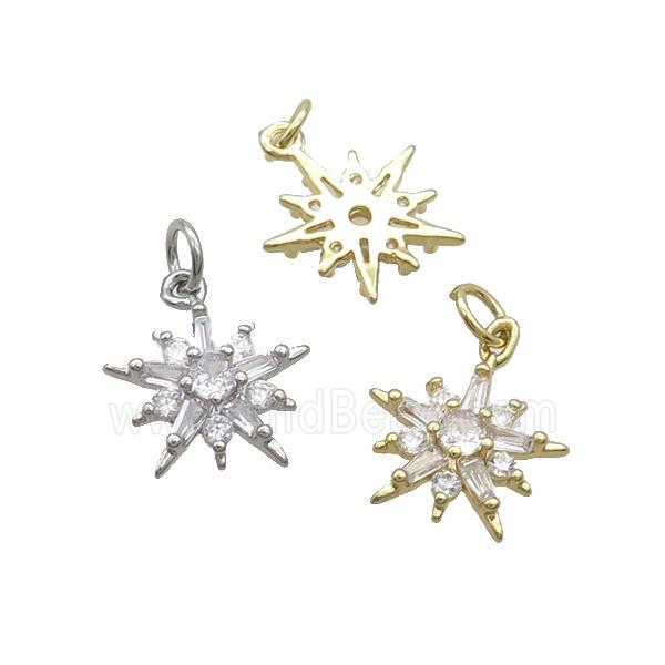Copper Northstar Pendant Pave Zircon Mixed