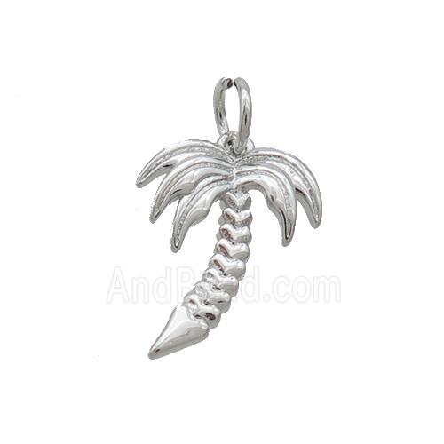 Copper Coconut Tree Pendant Platinum Plated