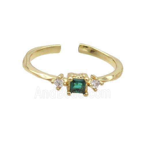 Copper Ring Pave Zircon Adjustable Gold Plated