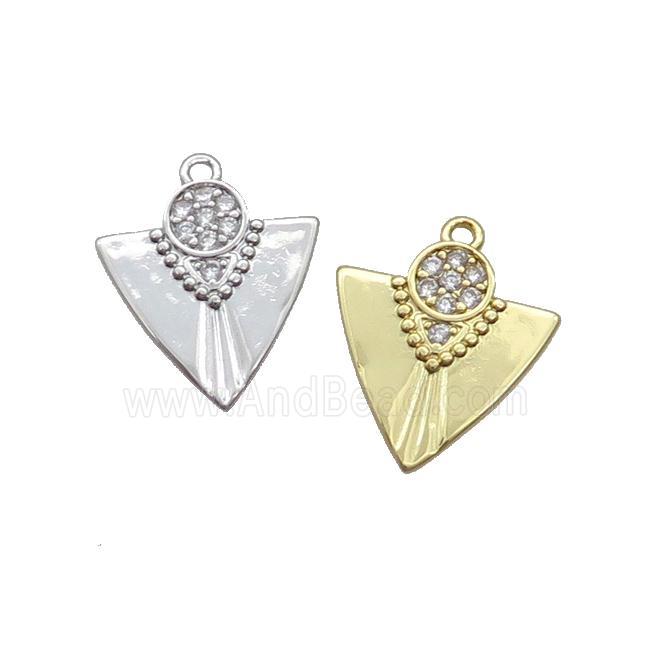 Copper Arrowhead Pendant Pave Zircon Mixed