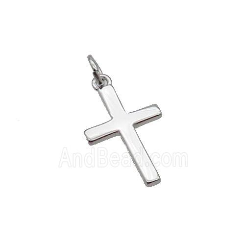 Copper Cross Pendant Platinum Plated