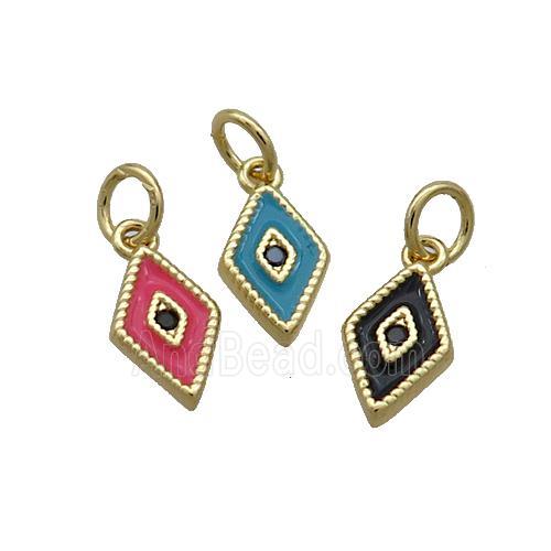 Copper Rhombic Pendant Enamel Darts Gold Plated Mixed