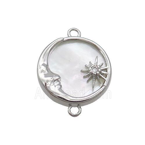 Copper Moon Charms Connector Shell Backing Platinum Plated