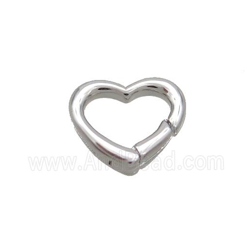 Copper Carabiner Clasp Heart Platinum Plated