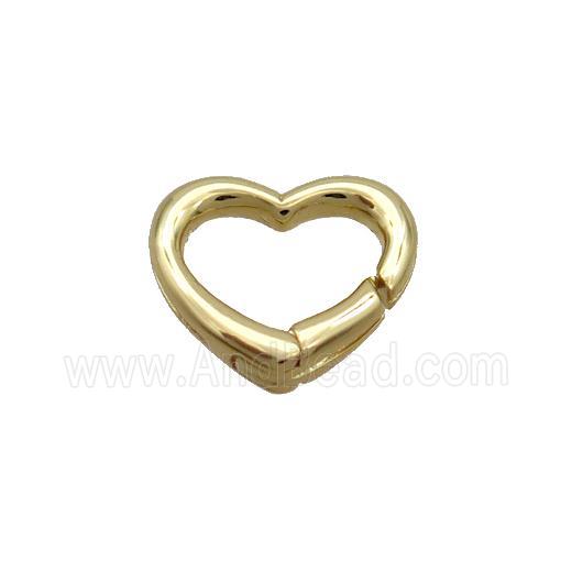 Copper Carabiner Clasp Heart Gold Plated