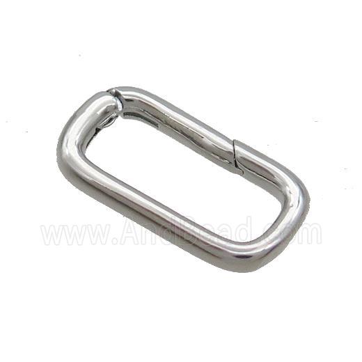 Copper Carabiner Clasp Rectangle Platinum Plated