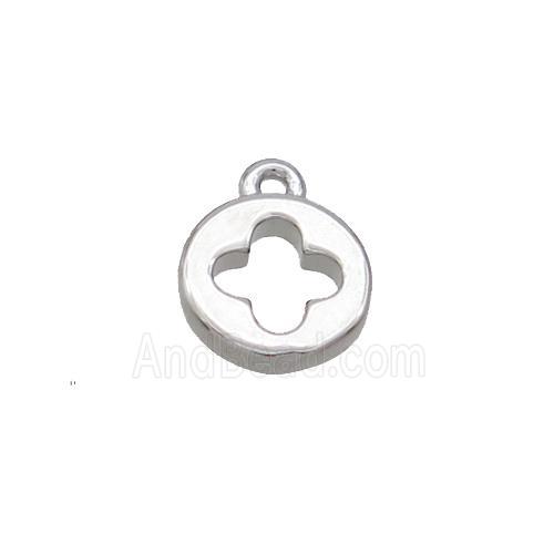 Copper Circle Pendant Cross Platinum Plated