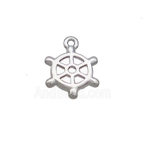 Copper Ship Helm Pendant Platinum Plated