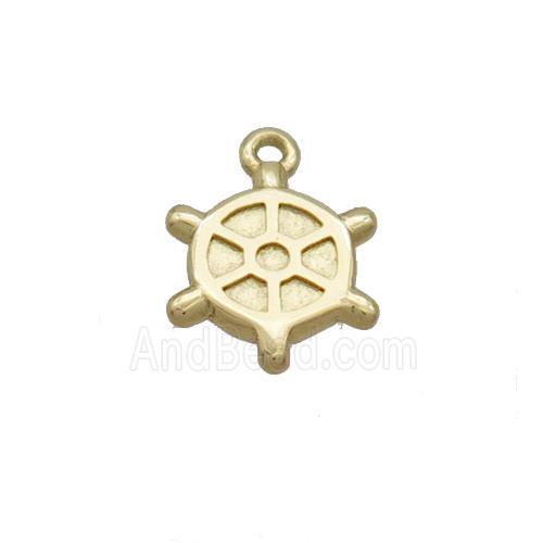 Copper Ship Helm Pendant Gold Plated