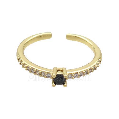 Copper Ring Pave Zircon Gold Plated