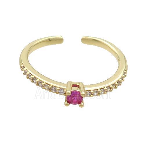 Copper Ring Pave Zircon Gold Plated