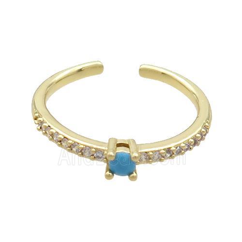 Copper Ring Pave Zircon Gold Plated
