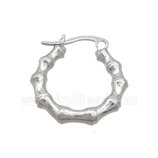Copper Latchback Earring Bamboo Platinum Plated