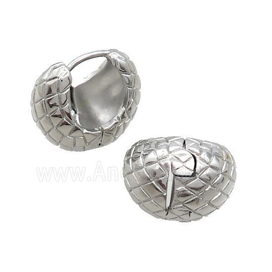 Copper Hoop Earring Snakeskin Platinum Plated