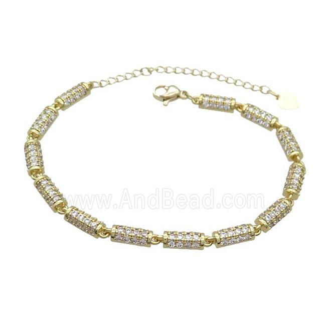 Copper Bracelet Pave Zircon Gold Plated