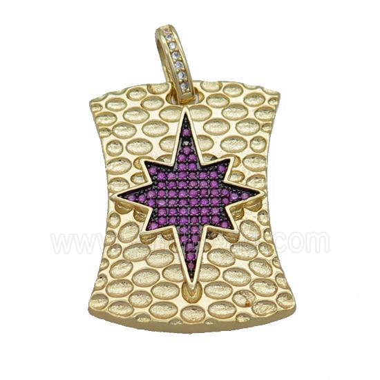 Copper Northstar Pendant Pave Fuchsia Zircon Gold Plated