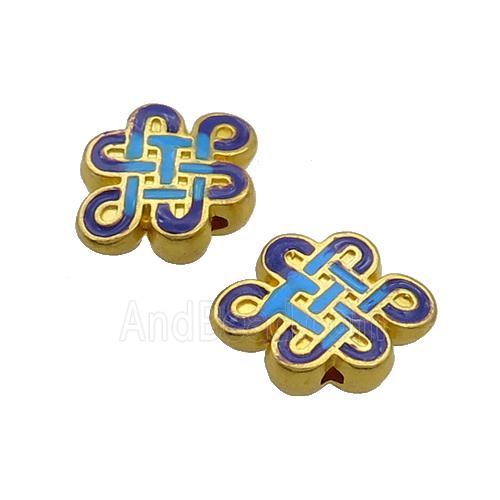 Copper Knot Beads Cloisonne Gold Plated