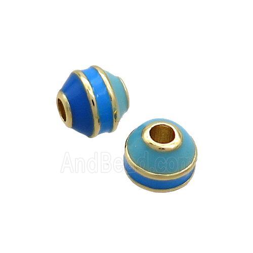 Copper Bicone Beads Enamel Multicolor Gold Plated