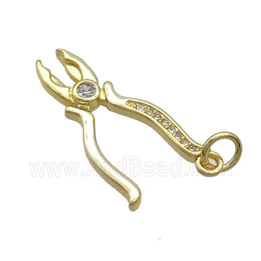 Copper Pliers Charms Pendant Pave Zircon Tools Gold Plated