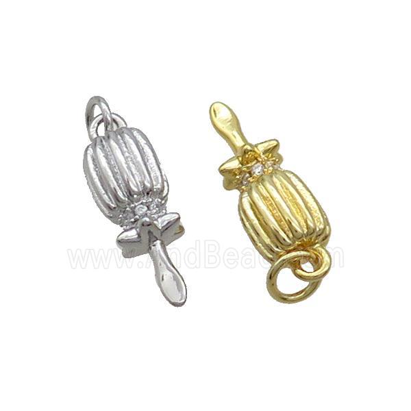 Copper Screwdriver Charms Pendant Pave Zircon Mixed