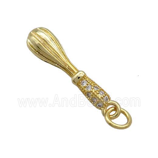Copper Eggchurner Charms Pendant Pave Zircon Gold Plated
