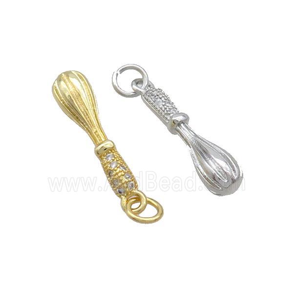 Copper Eggchurner Charms Pendant Pave Zircon Mixed
