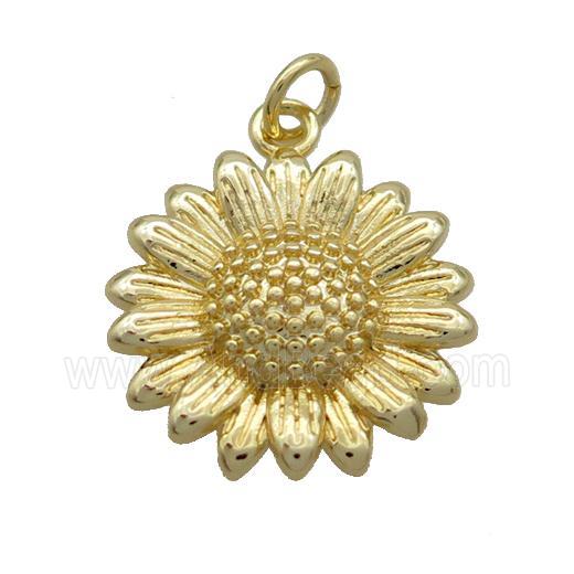 Copper Sunflower Pendant Gold Plated