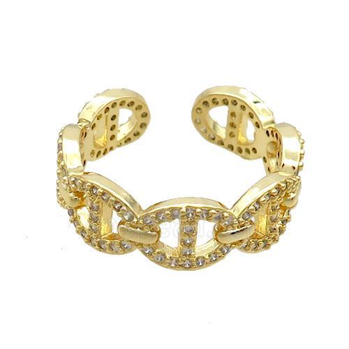 Copper Ring Pave Zircon Gold Plated