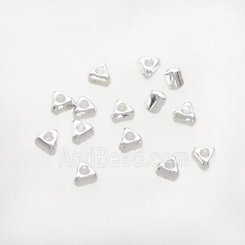 Copper Triangle Beads Shiny Silver