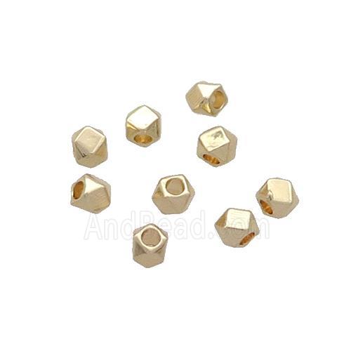 Copper Cube Beads Gold Plated