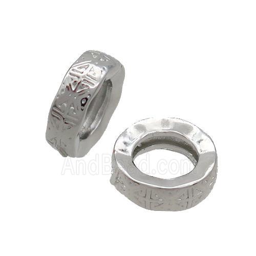 Copper Rondelle Beads Large Hole Spacer Platinum Plated