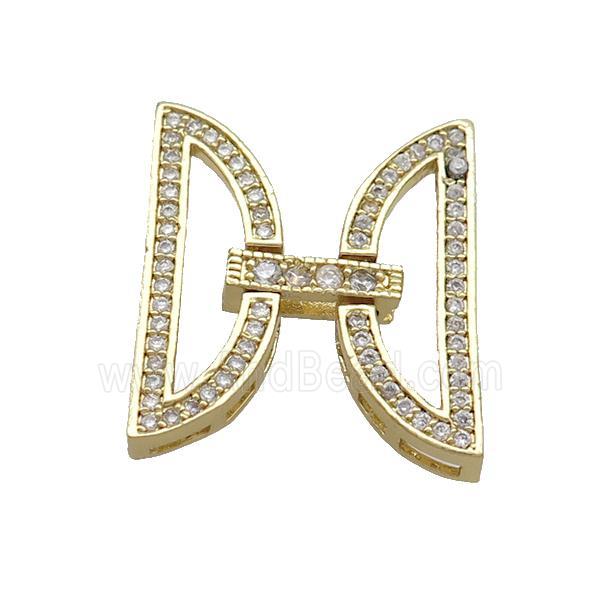 Copper Clasp Pave Zircon Gold Plated