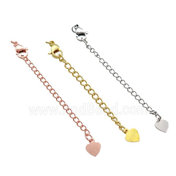 Copper Necklace Extender Chain Heart Mixed