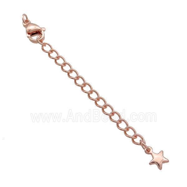 Copper Necklace Extender Chain Star Rose Gold