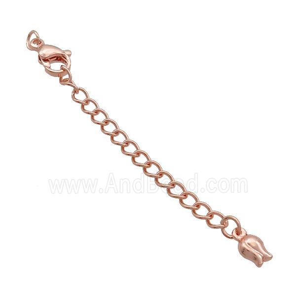 Copper Necklace Extender Chain Tulip Rose Gold