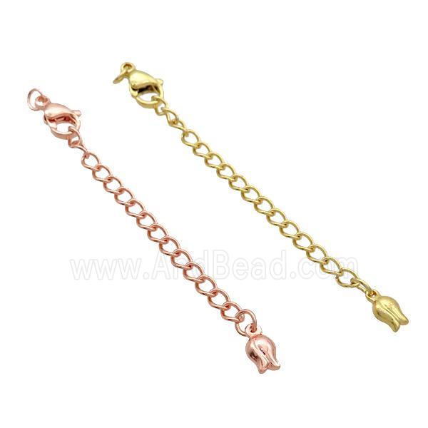 Copper Necklace Extender Chain Tulip Mixed