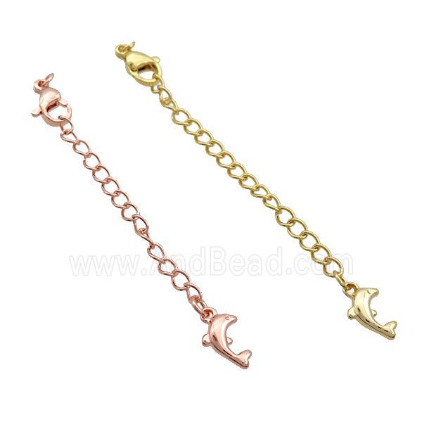 Copper Necklace Extender Chain Dolphin Mixed