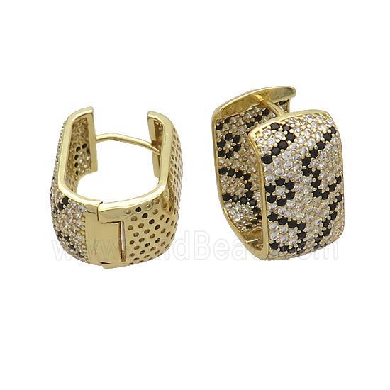 Copper Latchback Earrings Pave Zircon Gold Plated