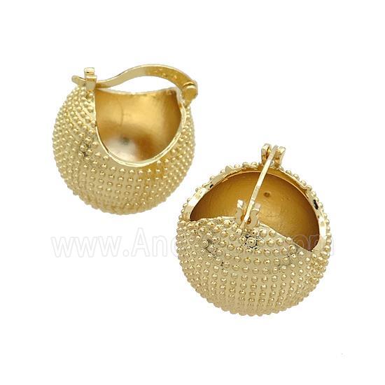 Copper Latchback Earrings Textured Gold Plated