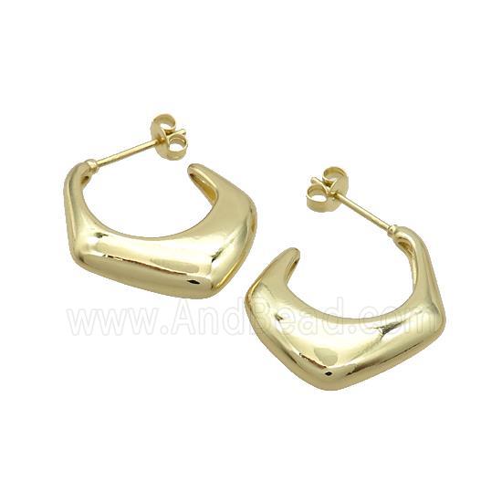 Copper Stud Earrings Gold Plated