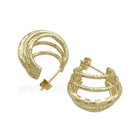 Copper Stud Earrings Gold Plated