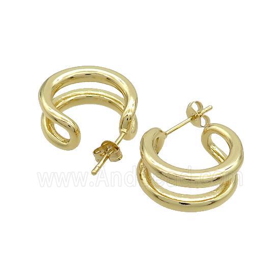 Copper Stud Earrings Gold Plated