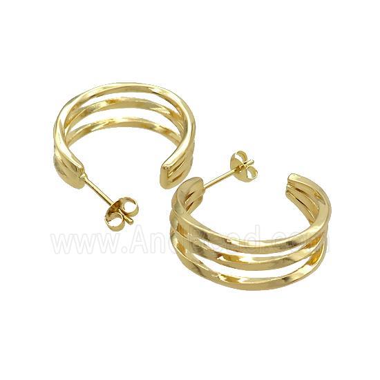 Copper Stud Earrings Gold Plated