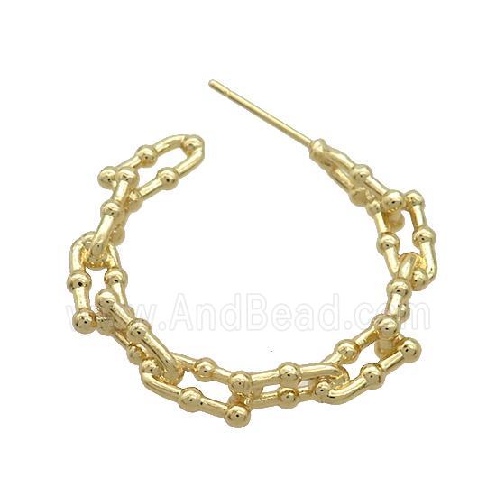 Copper Stud Earrings Gold Plated