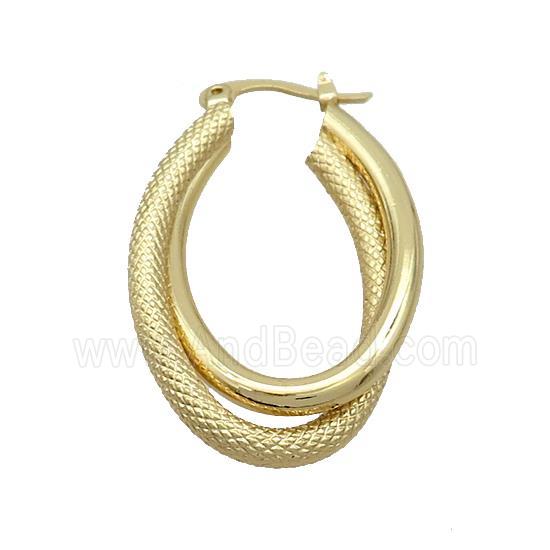 Copper Latchback Earrings Oval Gold Plated
