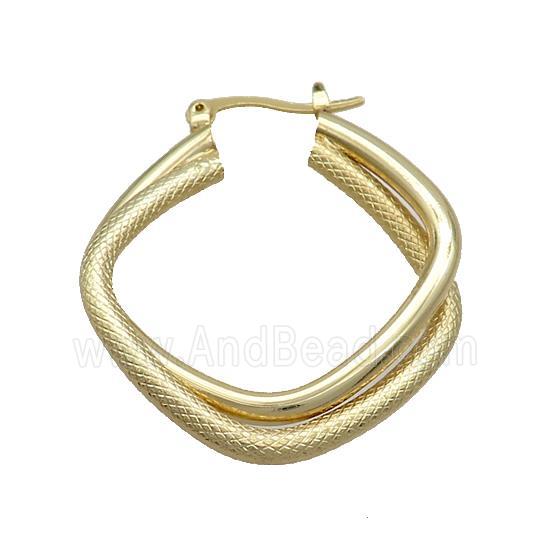 Copper Latchback Earrings Square Gold Plated