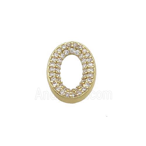 Copper Oval Connector Pave Zircon Gold Plated